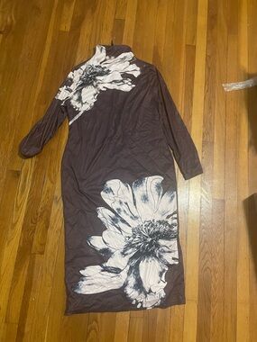 STYLEWE 2XL Brown Floral Midi Dress | Elegant Statement Print